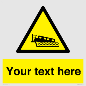 Custom warning grounding narrow boat on lock cill